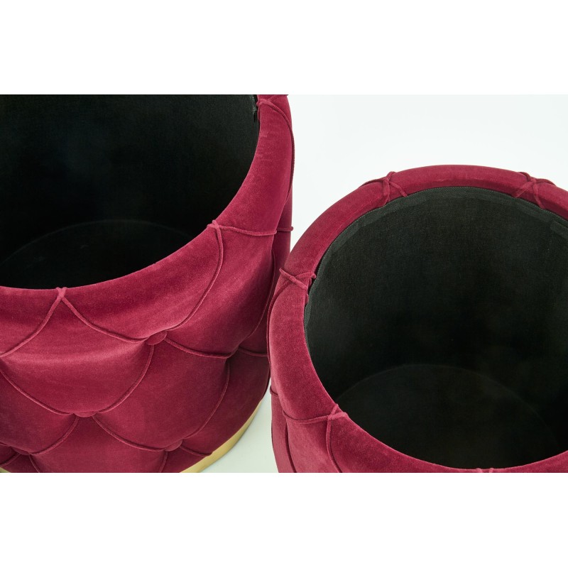 'POLLY Set of 2 Poufs, Burgundy' 'POLLY Set of 2 Poufs, Burgundy'