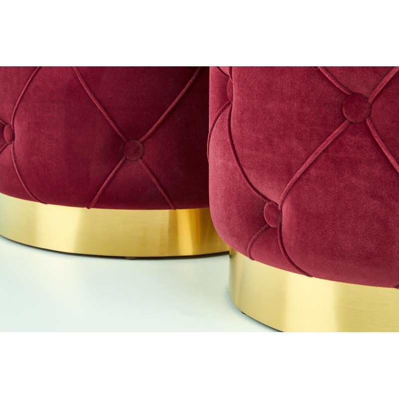 'POLLY Set of 2 Poufs, Burgundy' 'POLLY Set of 2 Poufs, Burgundy'