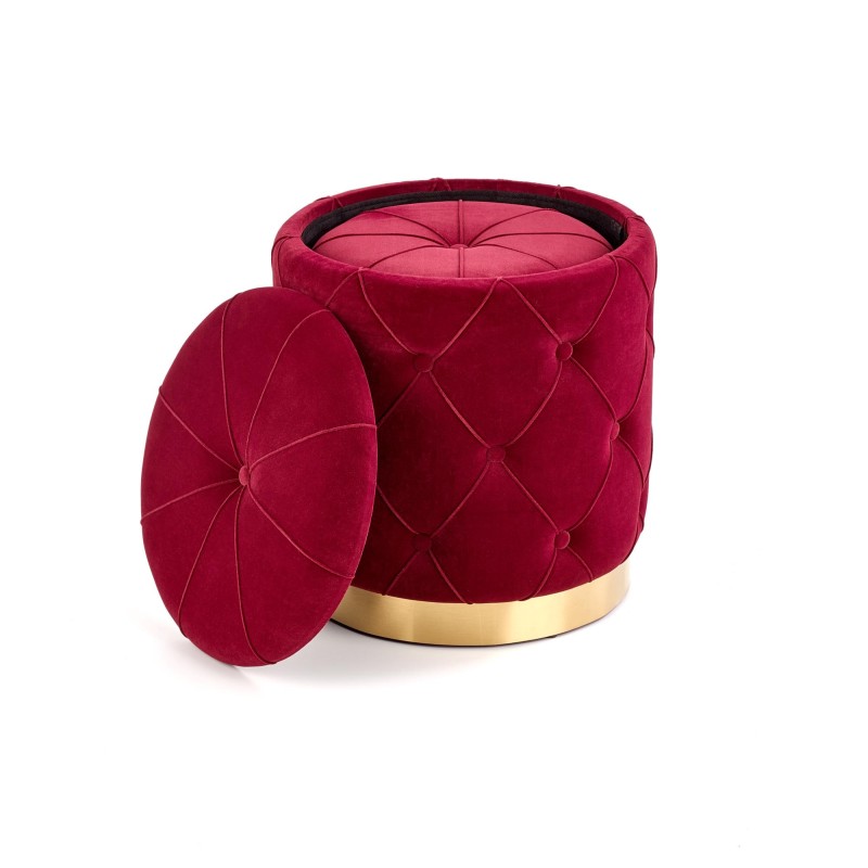 'POLLY Set of 2 Poufs, Burgundy' 'POLLY Set of 2 Poufs, Burgundy'