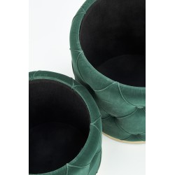 'POLLY Set of 2 Poufs, Dark Green' 'POLLY Set of 2 Poufs, Dark Green'
