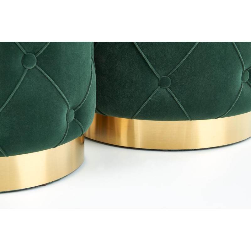 'POLLY Set of 2 Poufs, Dark Green' 'POLLY Set of 2 Poufs, Dark Green'