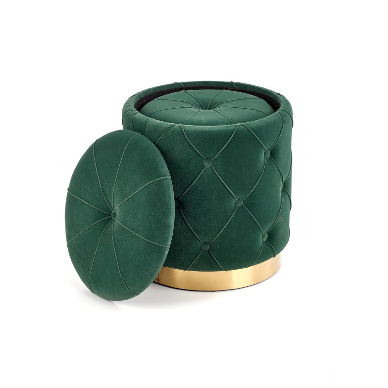 'POLLY Set of 2 Poufs, Dark Green' 'POLLY Set of 2 Poufs, Dark Green'