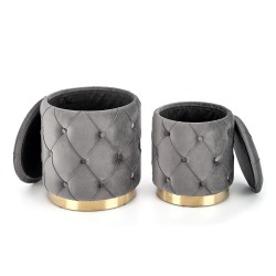 POLLY zestaw 2 puf, popiel (1p 1kpl) POLLY zestaw 2 puf, popiel (1p 1kpl)
