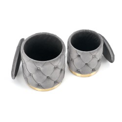 'POLLY Set of 2 Poufs, Ash' 'POLLY Set of 2 Poufs, Ash'