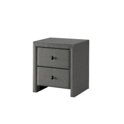 'PRIMA 2 Ash Grey Fabric Nightstand'