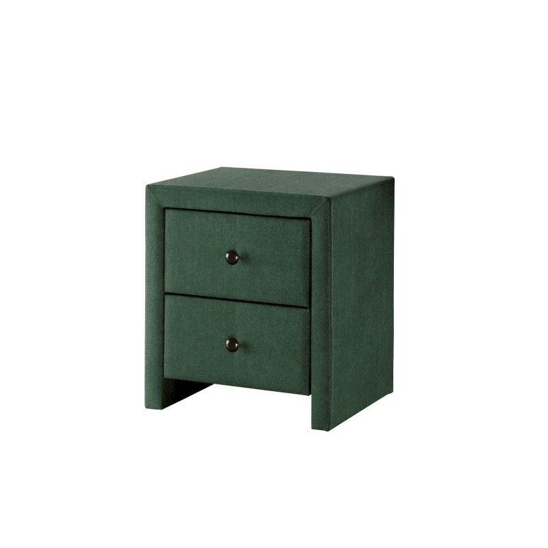 'PRIMA 3 Dark Green Velvet Fabric Nightstand'