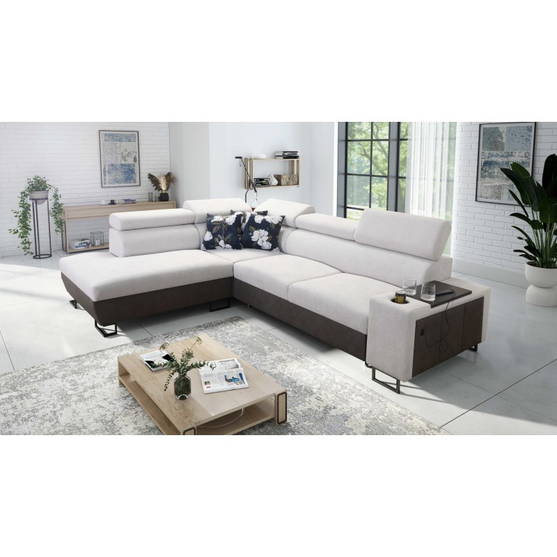 Кутовий диван Prestige VII з м'якою на дотик тканиною, Freya 210.18 + Tauro 8207 - елегантність і функціональність в одному