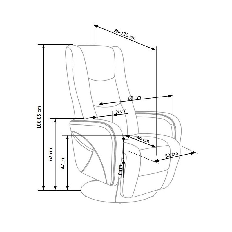 PULSAR recliner z funkcją masażu czarny PULSAR recliner z funkcją masażu czarny