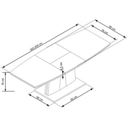 'RAFAELLO Extendable Sonoma Oak Table, PRESTIGE LINE' 'RAFAELLO Extendable Sonoma Oak Table, PRESTIGE LINE'