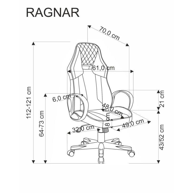 RAGNAR fotel gabinetowy czarny / czerwony (1p 1szt) RAGNAR fotel gabinetowy czarny / czerwony (1p 1szt)