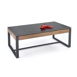 'RAMONA Black Marble / Walnut Coffee Table'