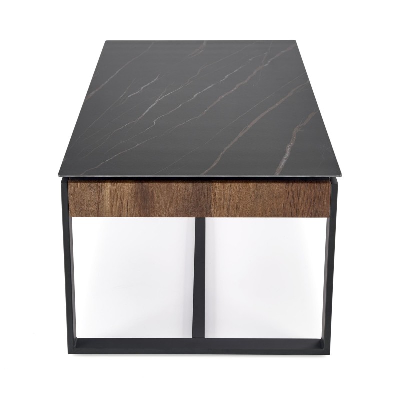 'RAMONA Black Marble / Walnut Coffee Table' 'RAMONA Black Marble / Walnut Coffee Table'