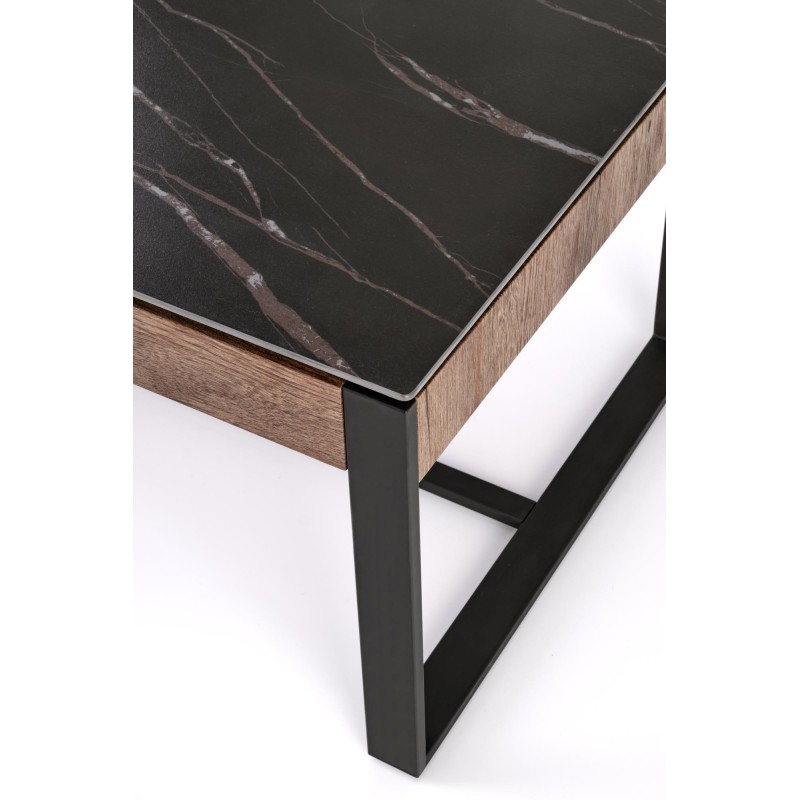 'RAMONA Black Marble / Walnut Coffee Table' 'RAMONA Black Marble / Walnut Coffee Table'