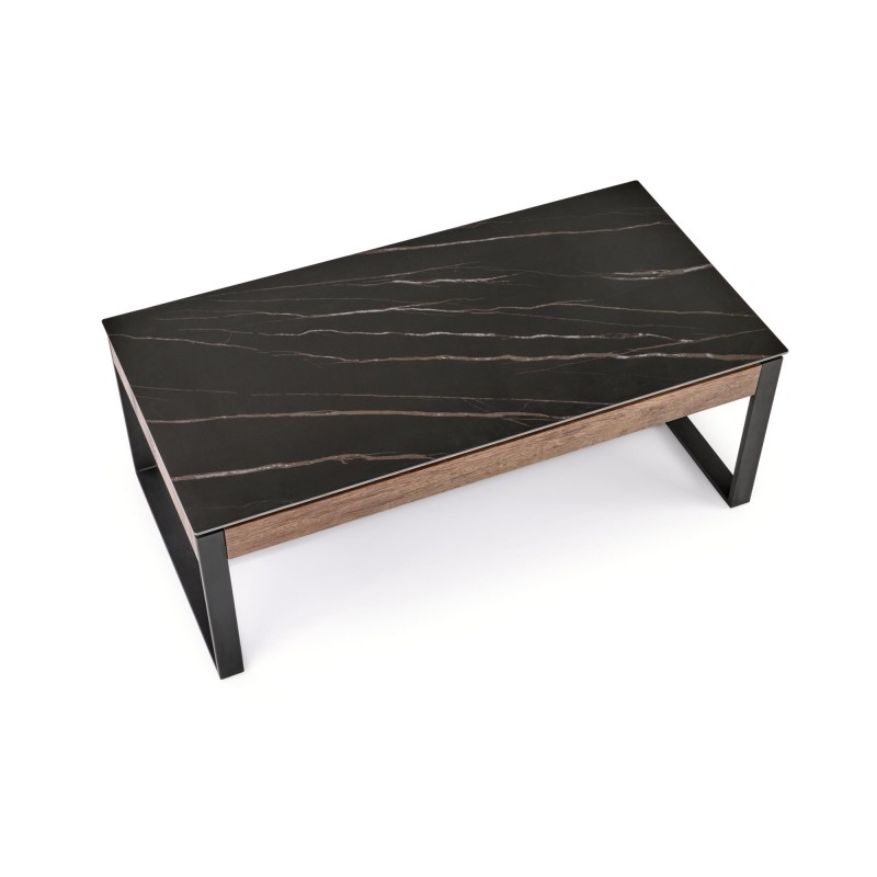 'RAMONA Black Marble / Walnut Coffee Table' 'RAMONA Black Marble / Walnut Coffee Table'