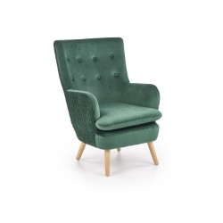 'RAVEL Relaxation Armchair Dark Green / Natural'