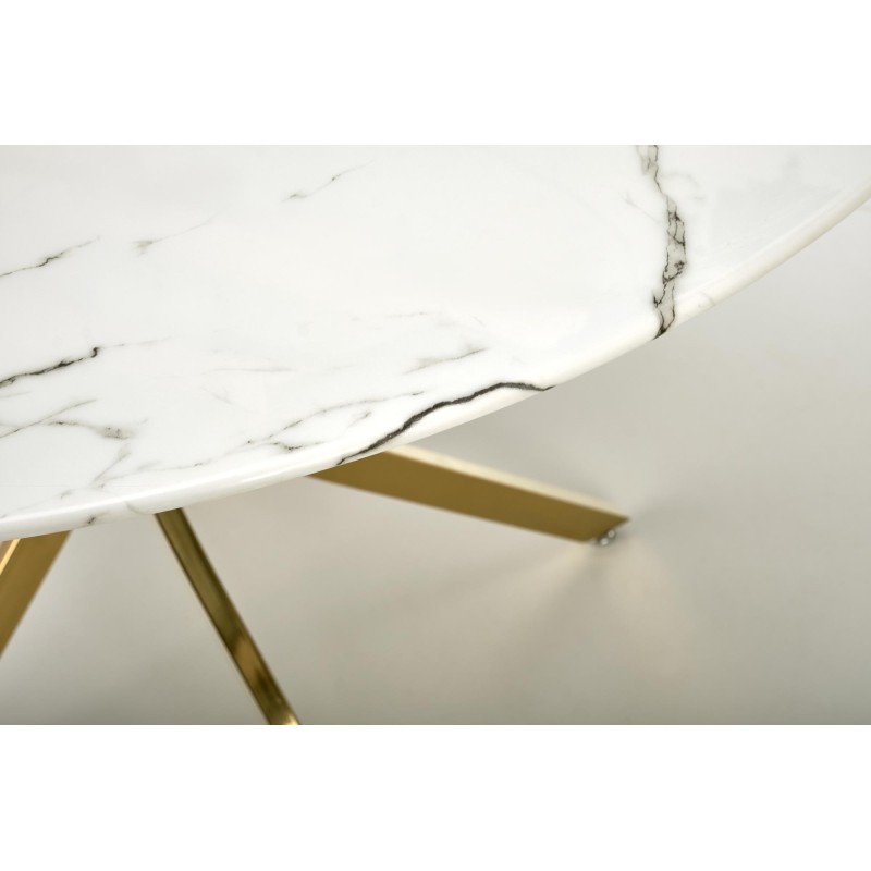 'RAYMOND 2 Table, Top - White Marble, Legs - Gold' 'RAYMOND 2 Table, Top - White Marble, Legs - Gold'