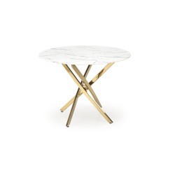 'RAYMOND 2 Table, Top - White Marble, Legs - Gold' 'RAYMOND 2 Table, Top - White Marble, Legs - Gold'