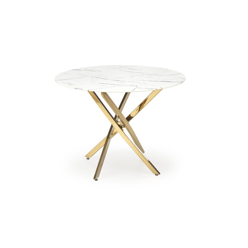 'RAYMOND 2 Table, Top - White Marble, Legs - Gold' 'RAYMOND 2 Table, Top - White Marble, Legs - Gold'