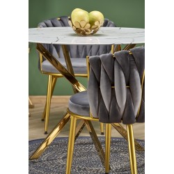'RAYMOND 2 Table, Top - White Marble, Legs - Gold' 'RAYMOND 2 Table, Top - White Marble, Legs - Gold'