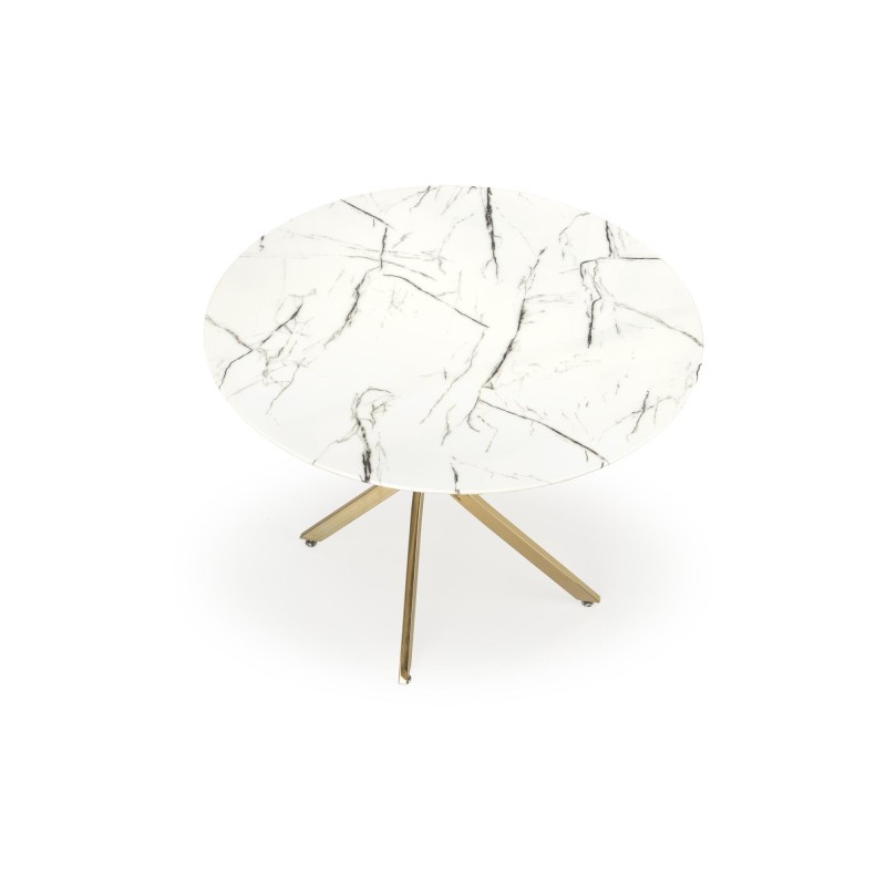 'RAYMOND 2 Table, Top - White Marble, Legs - Gold' 'RAYMOND 2 Table, Top - White Marble, Legs - Gold'