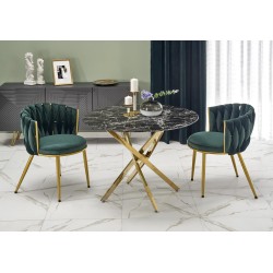 'RAYMOND 2 Table, Top - Black Marble, Legs - Gold'
