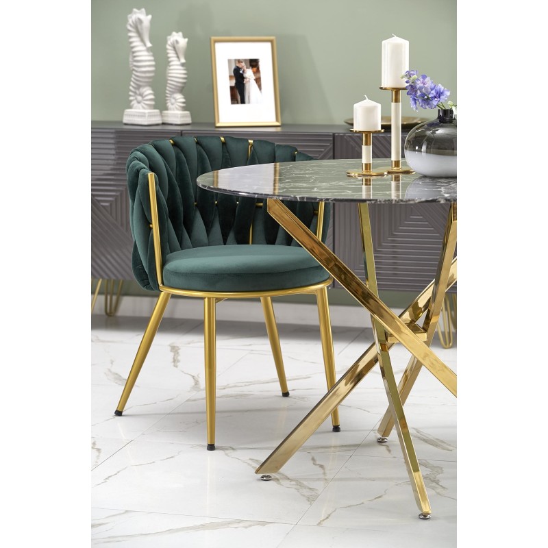 'RAYMOND 2 Table, Top - Black Marble, Legs - Gold' 'RAYMOND 2 Table, Top - Black Marble, Legs - Gold'