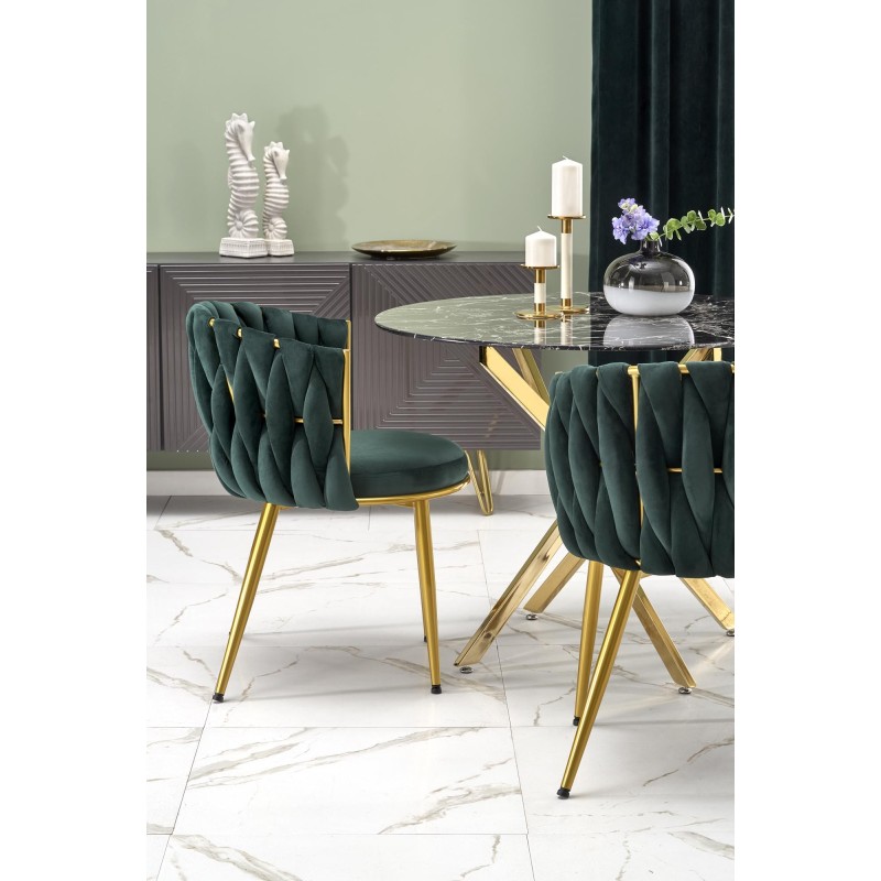 'RAYMOND 2 Table, Top - Black Marble, Legs - Gold' 'RAYMOND 2 Table, Top - Black Marble, Legs - Gold'