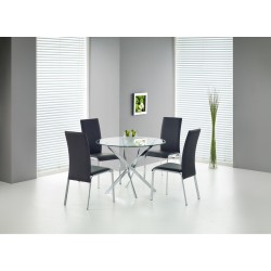 'RAYMOND Table, Top - Transparent, Legs - Chrome'