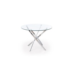 'RAYMOND Table, Top - Transparent, Legs - Chrome' 'RAYMOND Table, Top - Transparent, Legs - Chrome'