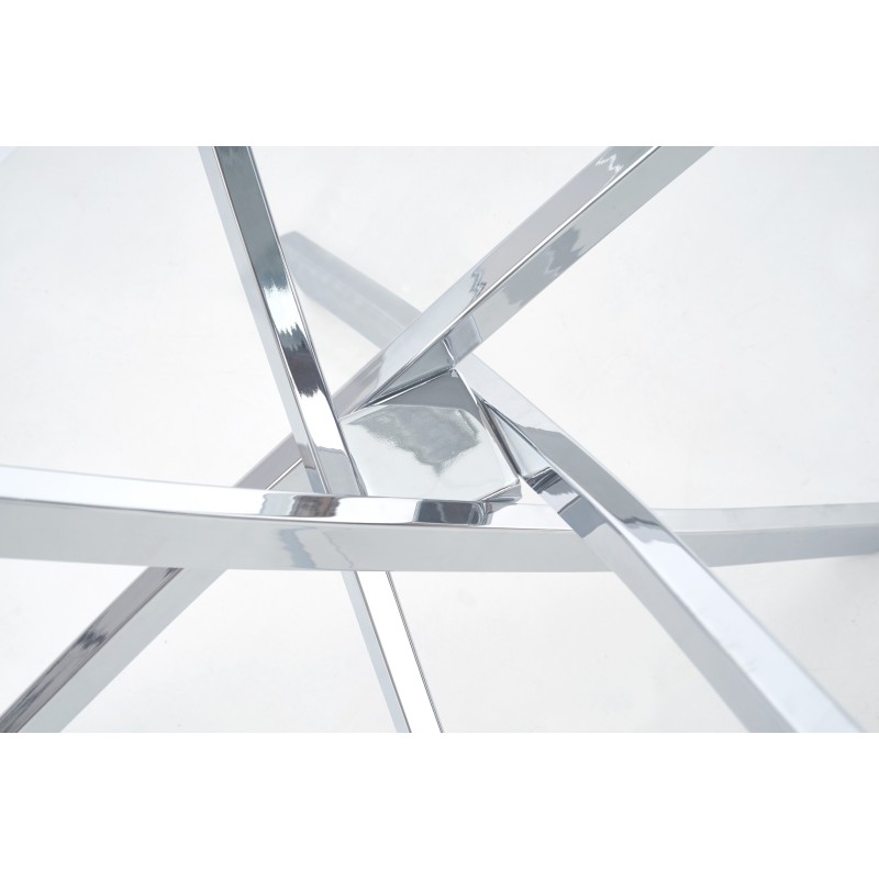 'RAYMOND Table, Top - Transparent, Legs - Chrome' 'RAYMOND Table, Top - Transparent, Legs - Chrome'