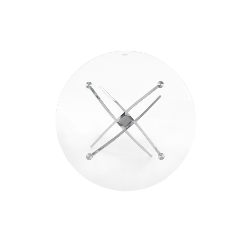 'RAYMOND Table, Top - Transparent, Legs - Chrome' 'RAYMOND Table, Top - Transparent, Legs - Chrome'
