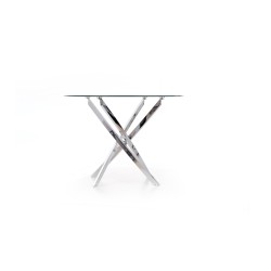'RAYMOND Table, Top - Transparent, Legs - Chrome' 'RAYMOND Table, Top - Transparent, Legs - Chrome'
