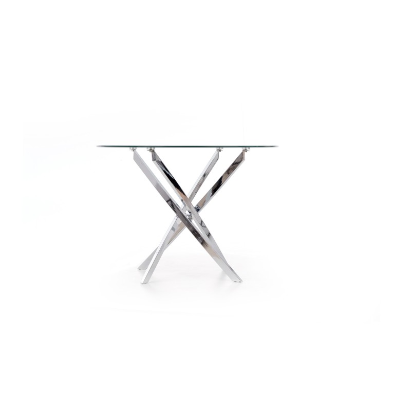'RAYMOND Table, Top - Transparent, Legs - Chrome' 'RAYMOND Table, Top - Transparent, Legs - Chrome'