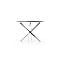 'RAYMOND Table, Top - Transparent, Legs - Chrome' 'RAYMOND Table, Top - Transparent, Legs - Chrome'