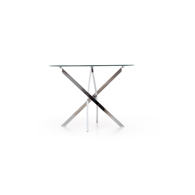 'RAYMOND Table, Top - Transparent, Legs - Chrome' 'RAYMOND Table, Top - Transparent, Legs - Chrome'