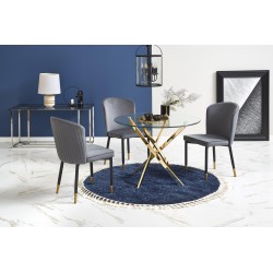 'RAYMOND Table, Top - Transparent, Legs - Gold'
