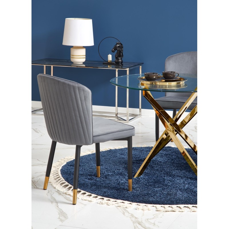 'RAYMOND Table, Top - Transparent, Legs - Gold' 'RAYMOND Table, Top - Transparent, Legs - Gold'