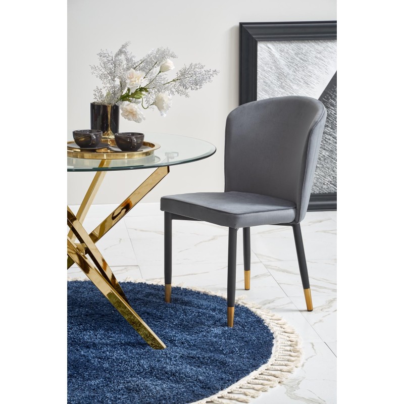 'RAYMOND Table, Top - Transparent, Legs - Gold' 'RAYMOND Table, Top - Transparent, Legs - Gold'