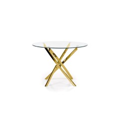 'RAYMOND Table, Top - Transparent, Legs - Gold' 'RAYMOND Table, Top - Transparent, Legs - Gold'