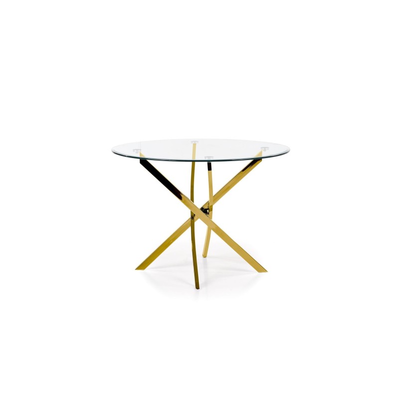 'RAYMOND Table, Top - Transparent, Legs - Gold' 'RAYMOND Table, Top - Transparent, Legs - Gold'