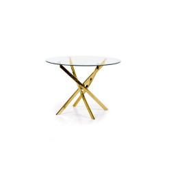 'RAYMOND Table, Top - Transparent, Legs - Gold' 'RAYMOND Table, Top - Transparent, Legs - Gold'
