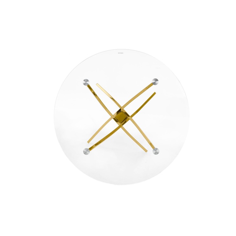 'RAYMOND Table, Top - Transparent, Legs - Gold' 'RAYMOND Table, Top - Transparent, Legs - Gold'