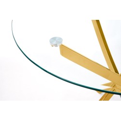 'RAYMOND Table, Top - Transparent, Legs - Gold' 'RAYMOND Table, Top - Transparent, Legs - Gold'