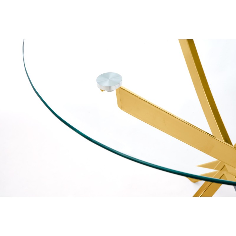 'RAYMOND Table, Top - Transparent, Legs - Gold' 'RAYMOND Table, Top - Transparent, Legs - Gold'