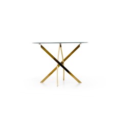 'RAYMOND Table, Top - Transparent, Legs - Gold' 'RAYMOND Table, Top - Transparent, Legs - Gold'