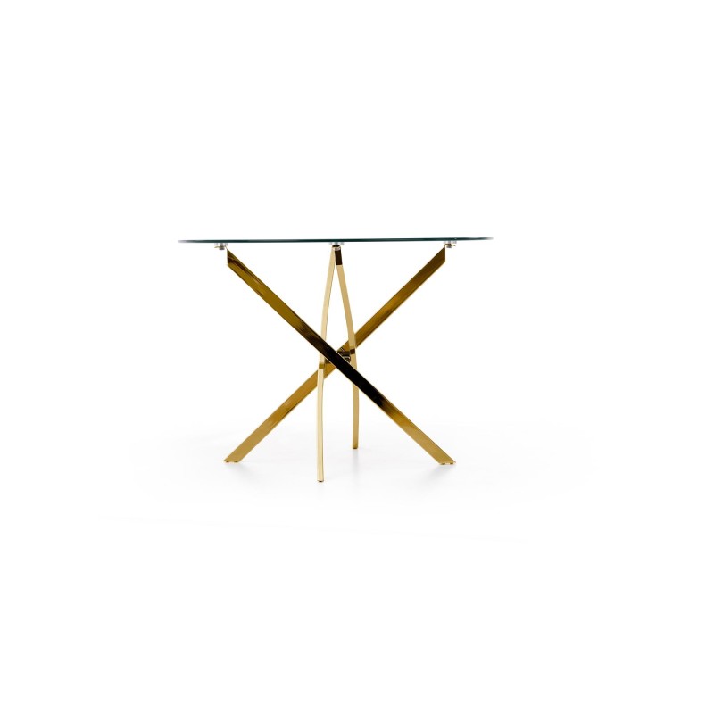 'RAYMOND Table, Top - Transparent, Legs - Gold' 'RAYMOND Table, Top - Transparent, Legs - Gold'