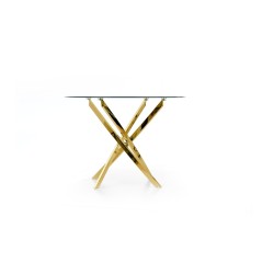 'RAYMOND Table, Top - Transparent, Legs - Gold' 'RAYMOND Table, Top - Transparent, Legs - Gold'