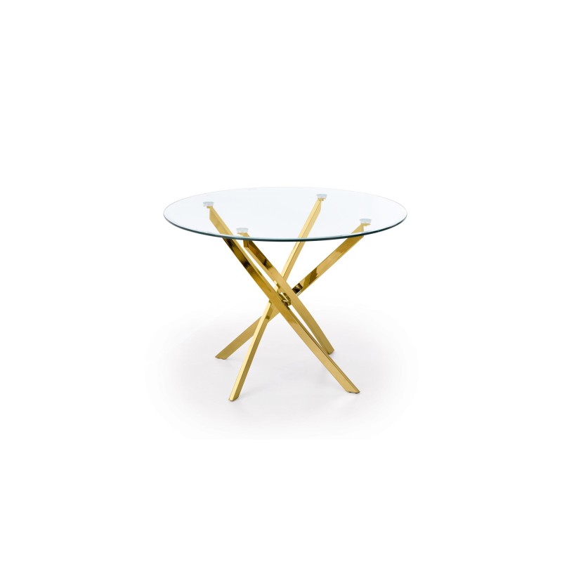 'RAYMOND Table, Top - Transparent, Legs - Gold' 'RAYMOND Table, Top - Transparent, Legs - Gold'