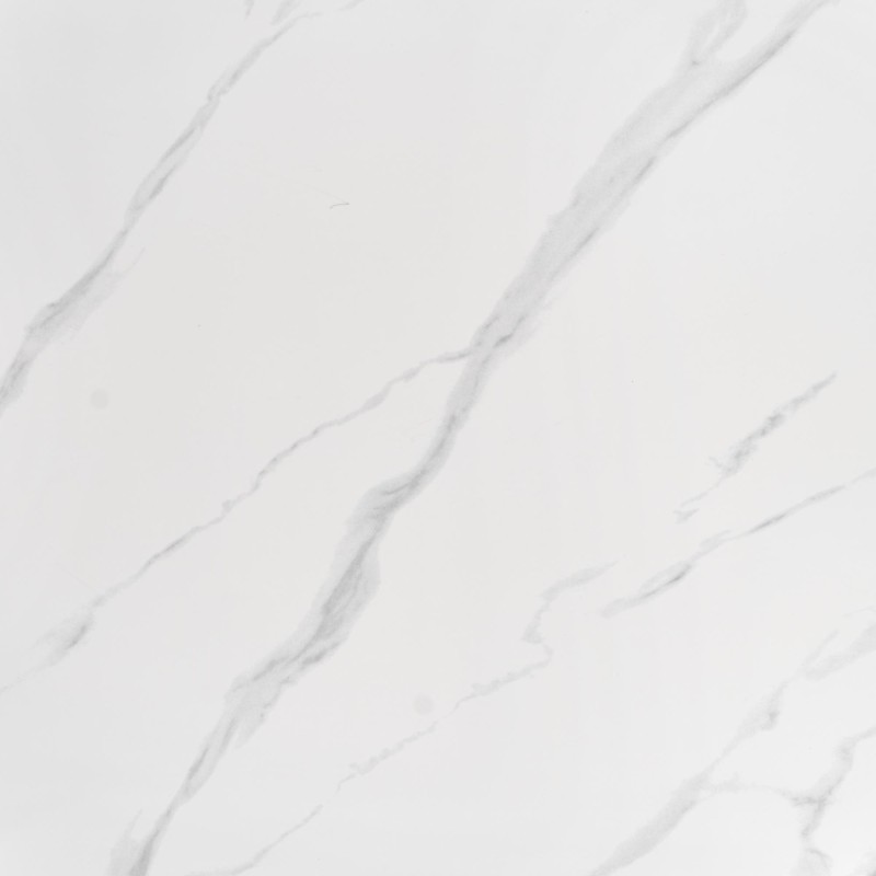 'REGINALD Round Table Top - White Marble, Legs - Silver' 'REGINALD Round Table Top - White Marble, Legs - Silver'