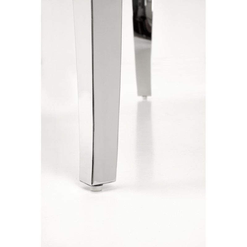'REGINALD Round Table Top - White Marble, Legs - Silver' 'REGINALD Round Table Top - White Marble, Legs - Silver'